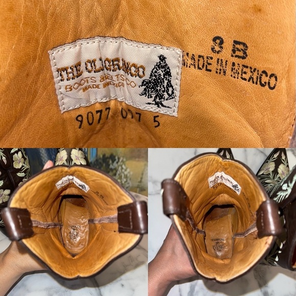 Old Gringo Fuchila Embroidered Cowboy Boots Leather Chocolate Floral 8B GUC - Picture 5 of 8